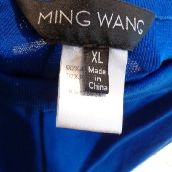 NWT Ming Wang Royal Blue Travel Career Casual Ankle Flat Front Pants XL New - Picture 2 of 13